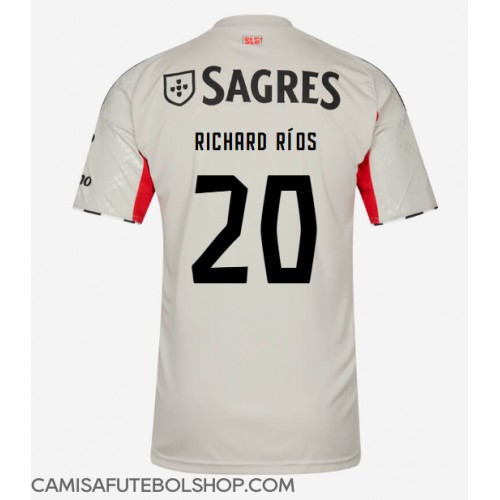 Camisa de time de futebol Benfica Richard Rios #20 Replicas 2º Equipamento 2025-26 Manga Curta Camisa de time de futebol Benfica Richard Rios #20 Replicas 2º Equipamento 2025-26 Manga Curta